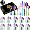 Amazon's best-selling 24/48/72-piece set of stainless steel tableware, knives, forks and spoons, 4/12 servings of Western steak knives and forks Application Scenario